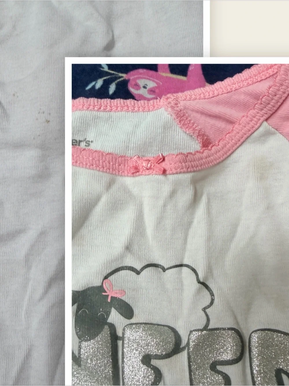 Girls 4T 100% cotton coord-set matching set pajama sleepwear play sheep sloth